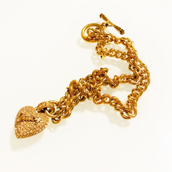 Juicy Couture rosegold crystal pave heart necklace - Picture 3 of 8